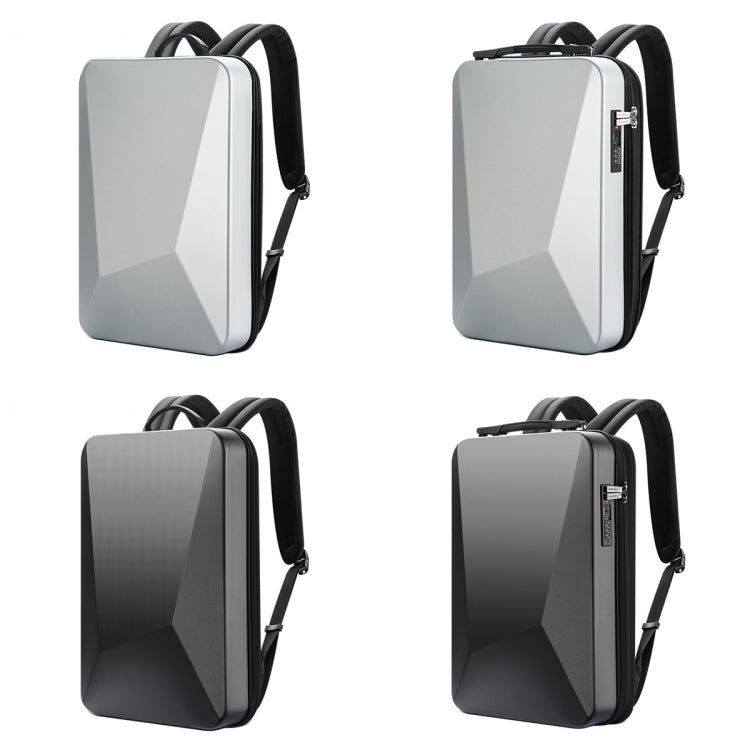 Sac à dos rigide étanche et extensible Bopai 61-93318A avec trou de charge USB, spécifications : standard (argent), à code (argent), standard (noir), à code (noir)
