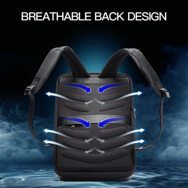 Sac à dos rigide étanche et extensible Bopai 61-93318A avec trou de charge USB, spécifications : standard (argent), à code (argent), standard (noir), à code (noir)
