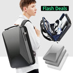 Sac à dos rigide étanche et extensible Bopai 61-93318A avec trou de charge USB, spécifications : standard (argent), à code (argent), standard (noir), à code (noir)