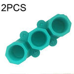 2 PCS 3 grilles en silicone pour glaçons en forme de diamant, moule à pot de fleurs succulentes, moule en plâtre DIY, vert encre, bleu, vert