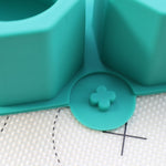 2 PCS 3 grilles en silicone pour glaçons en forme de diamant, moule à pot de fleurs succulentes, moule en plâtre DIY, vert encre, bleu, vert