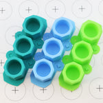 2 PCS 3 grilles en silicone pour glaçons en forme de diamant, moule à pot de fleurs succulentes, moule en plâtre DIY, vert encre, bleu, vert