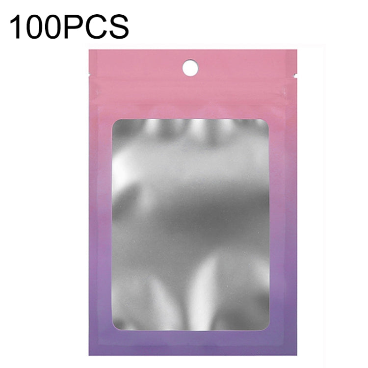 100 sachets refermables en papier d'aluminium pour bijoux, câbles de données, emballage scellé, Taille : 7,5x10cm (rose dégradé violet), 7,5x10cm (bleu dégradé rose), 7,5x10cm (dégradé bleu), 7,5x10cm (dégradé jaune), 8,5x13cm (rose dégradé violet)