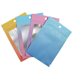 100 sachets refermables en papier d'aluminium pour bijoux, câbles de données, emballage scellé, Taille : 7,5x10cm (rose dégradé violet), 7,5x10cm (bleu dégradé rose), 7,5x10cm (dégradé bleu), 7,5x10cm (dégradé jaune), 8,5x13cm (rose dégradé violet)