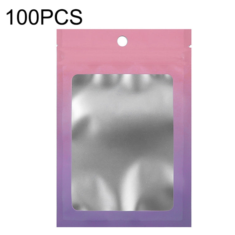 100 sachets refermables en papier d'aluminium pour bijoux, câbles de données, emballage scellé, Taille : 7,5x10cm (rose dégradé violet), 7,5x10cm (bleu dégradé rose), 7,5x10cm (dégradé bleu), 7,5x10cm (dégradé jaune), 8,5x13cm (rose dégradé violet)