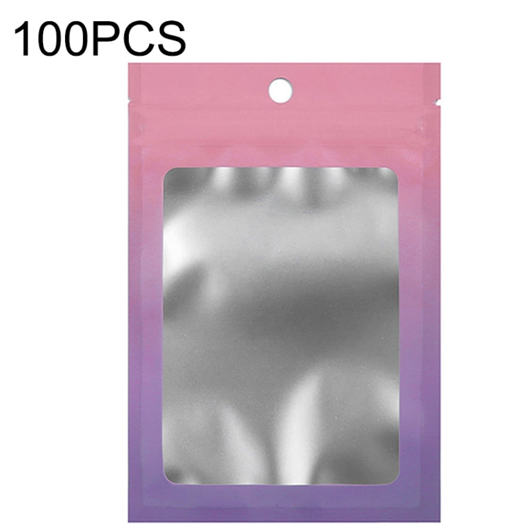 100 sachets refermables en papier d'aluminium pour bijoux, câbles de données, emballage scellé, Taille : 7,5x10cm (rose dégradé violet), 7,5x10cm (bleu dégradé rose), 7,5x10cm (dégradé bleu), 7,5x10cm (dégradé jaune), 8,5x13cm (rose dégradé violet)