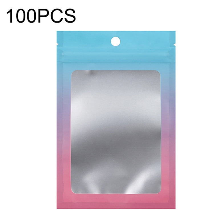100 sachets refermables en papier d'aluminium pour bijoux, câbles de données, emballage scellé, Taille : 7,5x10cm (rose dégradé violet), 7,5x10cm (bleu dégradé rose), 7,5x10cm (dégradé bleu), 7,5x10cm (dégradé jaune), 8,5x13cm (rose dégradé violet)