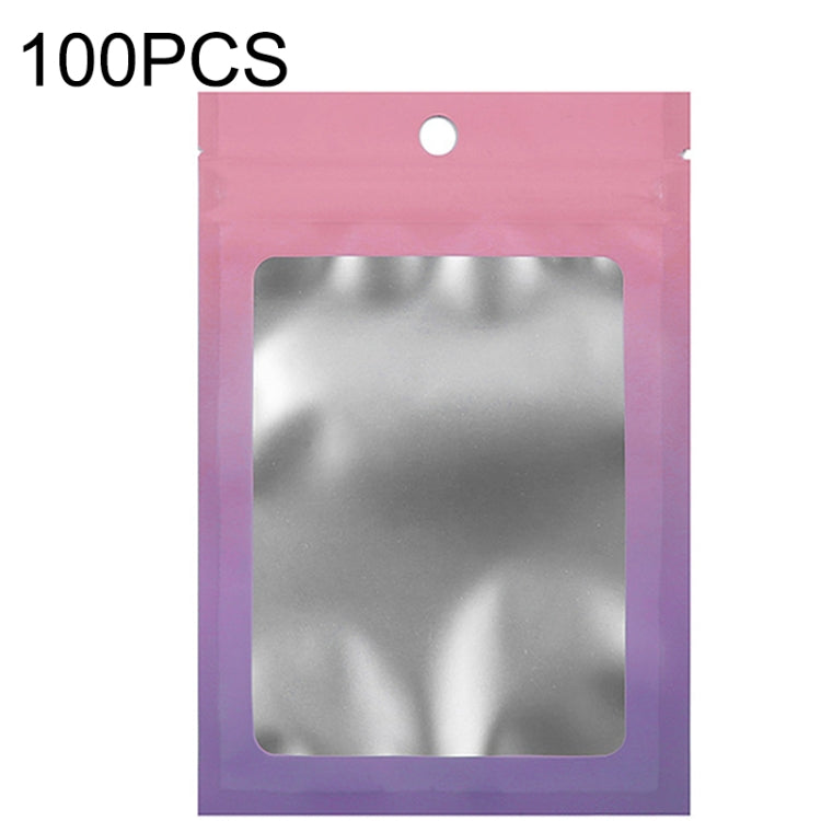 100 sachets refermables en papier d'aluminium pour bijoux, câbles de données, emballage scellé, Taille : 7,5x10cm (rose dégradé violet), 7,5x10cm (bleu dégradé rose), 7,5x10cm (dégradé bleu), 7,5x10cm (dégradé jaune), 8,5x13cm (rose dégradé violet)