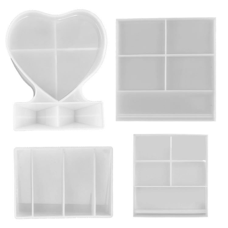 Moule en silicone DIY pour cadre photo carré en forme de cœur, Spécifications : S (Rectangle), S (Cœur), L (Cœur), L (Carré), Rectangle vertical