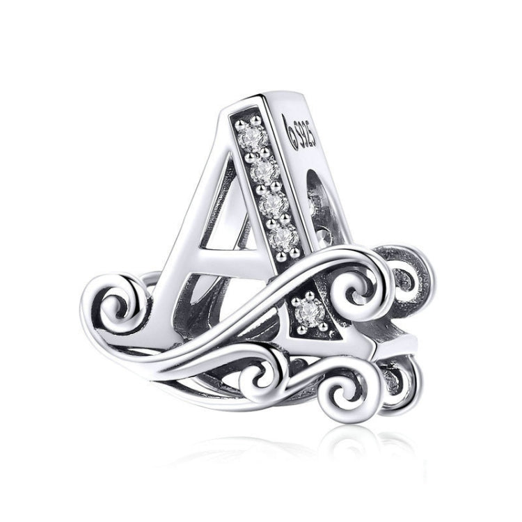 BSC030 26 Lettres Bricolage Bracelet Perles Accessoires Zircon Perles Argent, Style :, A, B, C, D, E, F, G, H, I, J, K, L, M, N, O, P, Q, R, S, T, U, V, W, X, Y, Z