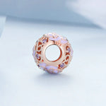 BSC644 Perles de rose violette en argent 925 galvanisées, accessoires de perles DIY creuses, BSC644