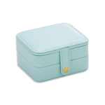 SH688-58 Boîte à Bijoux Double Couche Carrée en PU pour Boucles d'Oreilles, Double Couche (Blanc), Double Couche (Bleu Marine), Double Couche (Rose), Double Couche (Bleu Clair)