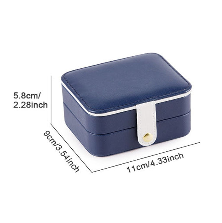 SH688-58 Boîte à Bijoux Double Couche Carrée en PU pour Boucles d'Oreilles, Double Couche (Blanc), Double Couche (Bleu Marine), Double Couche (Rose), Double Couche (Bleu Clair)