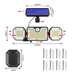 Lampe solaire LED d'extérieur étanche avec capteur de corps humain, Style : Split 226LED