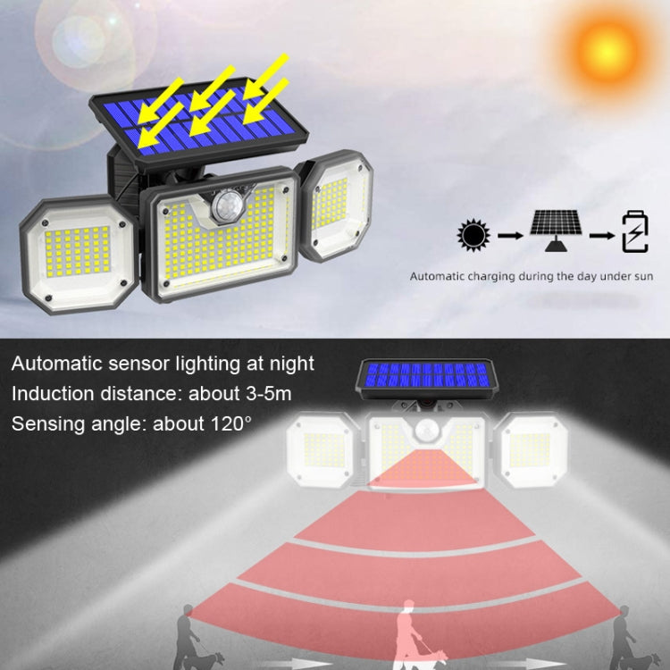 Lampe solaire LED d'extérieur étanche avec capteur de corps humain, Style : Split 226LED