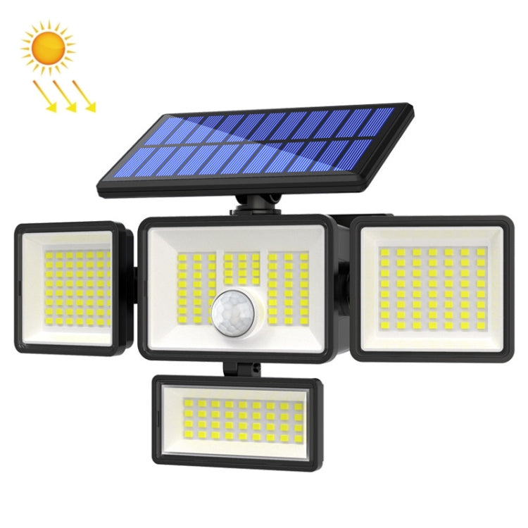 TY12101 Lampe murale solaire à détection humaine pour maison, garage, rue, extérieur, jardin, 208 LED