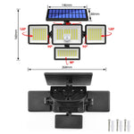 TY12101 Lampe murale solaire à détection humaine pour maison, garage, rue, extérieur, jardin, 208 LED