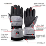 Gants Chauffants Électriques Chauffe-Mains d'Hiver, Spécification :, Gants Seuls, Avec Boîtier de Batterie