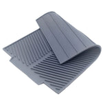 Tapis de séchage en silicone multifonctionnel pour cuisine, isolation thermique, gris, vert