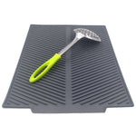 Tapis de séchage en silicone multifonctionnel pour cuisine, isolation thermique, gris, vert