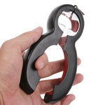 Ouvre-boîte multifonctionnel 6 en 1 en plastique, 6 en 1 Noir Rouge