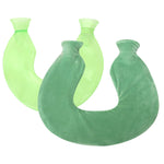 Sac à eau chaude en PVC en forme de U pour les compresses chaudes des épaules et du cou, anti-explosion, bleu + cristal gris, bleu + cristal marine, bleu + tricot flocon de neige vert, bleu + tricot gris, bleu + tricot cyan, tricot bleu clair et cyan