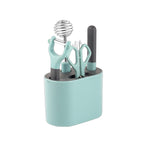 Ensemble d'ustensiles de cuisine en acier inoxydable avec support de rangement, 5 pièces/ensemble, 6 pièces/ensemble, 8 pièces/ensemble