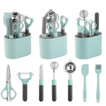 Ensemble d'ustensiles de cuisine en acier inoxydable avec support de rangement, 5 pièces/ensemble, 6 pièces/ensemble, 8 pièces/ensemble