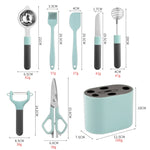Ensemble d'ustensiles de cuisine en acier inoxydable avec support de rangement, 5 pièces/ensemble, 6 pièces/ensemble, 8 pièces/ensemble