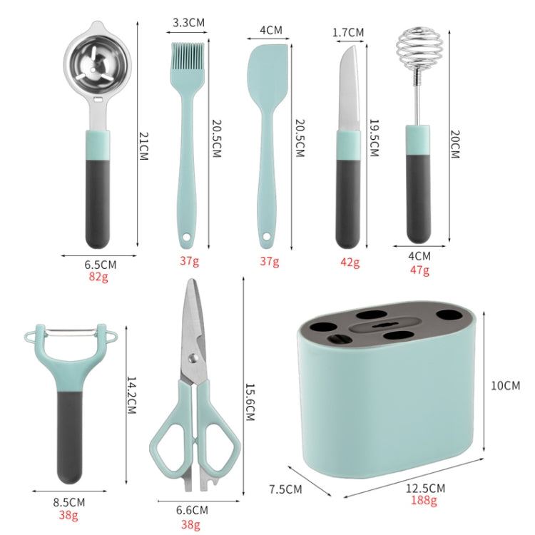Ensemble d'ustensiles de cuisine en acier inoxydable avec support de rangement, 5 pièces/ensemble, 6 pièces/ensemble, 8 pièces/ensemble