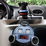KingNeed C30 Four USB Car Charger 3 In 1 Car Cigarette Lighter, C30
