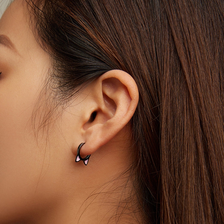 Boucles d'oreilles griffes et oreilles de chat en plaqué argent 925 noir et or, SCE1515, SCE1516