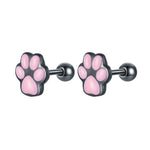 Boucles d'oreilles griffes et oreilles de chat en plaqué argent 925 noir et or, SCE1515, SCE1516