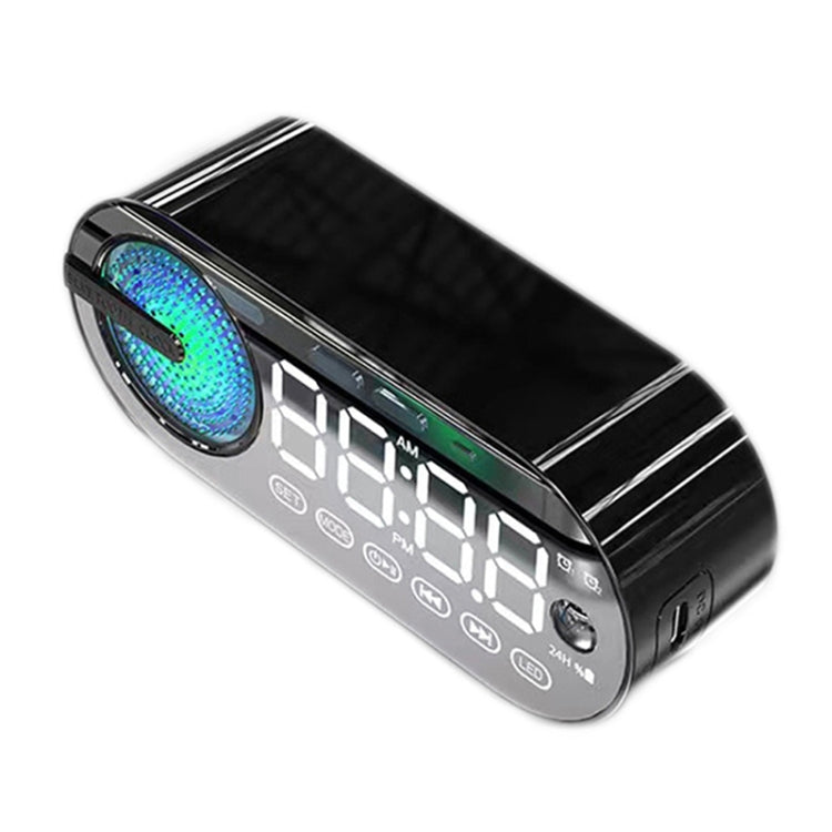 Enceinte Bluetooth Horloge Réveil Subwoofer Effet Lumière Colorée Miroir RBT-G30, Spéc :, Version Capteur (Noir), Version Capteur (Blanc), Version Voix (Blanc), Version Voix (Rose)