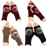 Gants Mitaines en Fourrure pour Femmes Automne et Hiver, en Tricot de Laine Chaude, Noir, Blanc, Gris Foncé, Gris Clair, Café, Rouge Vin, Kaki, Crème