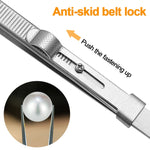 Pince à épiler à bijoux diamant avec pince à épiler en acier inoxydable fendue, Spéc. : Droite, Courbée