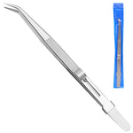 Pince à épiler à bijoux diamant avec pince à épiler en acier inoxydable fendue, Spéc. : Droite, Courbée
