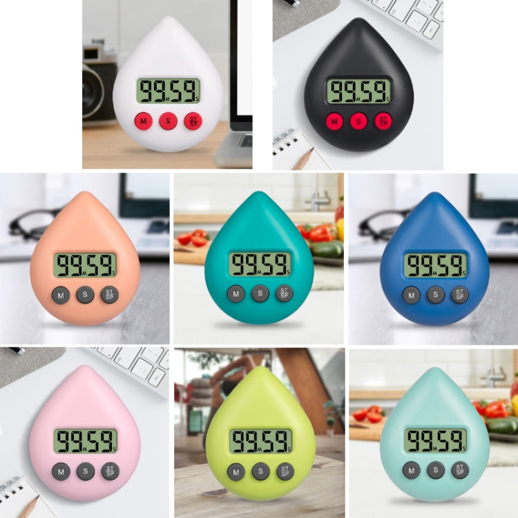 Minuteur électronique goutte d'eau Rappel d'apprentissage pour étudiant, Blanc, Noir, Orange, Vert, Bleu, Rose clair, Vert jaune, Vert clair