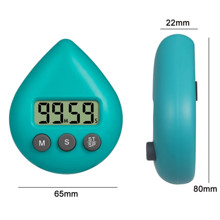 Minuteur électronique goutte d'eau Rappel d'apprentissage pour étudiant, Blanc, Noir, Orange, Vert, Bleu, Rose clair, Vert jaune, Vert clair