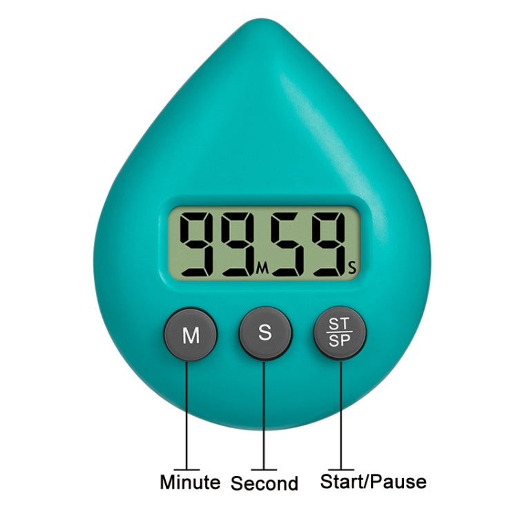 Minuteur électronique goutte d'eau Rappel d'apprentissage pour étudiant, Blanc, Noir, Orange, Vert, Bleu, Rose clair, Vert jaune, Vert clair