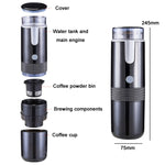 Machine à café portable sans fil entièrement automatique, noire