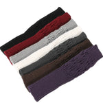Gants d'hiver tricotés sans doigts en laine motif jacquard feuilles pour hommes et femmes, coloris : violet, noir, blanc, jujube, gris clair, café, gris foncé