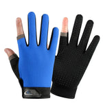 1 paire de gants de pêche QX0008 d'extérieur, anti-soleil, antidérapants, à deux doigts exposés, taille unique