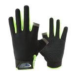 1 paire de gants de pêche QX0008 d'extérieur, anti-soleil, antidérapants, à deux doigts exposés, taille unique