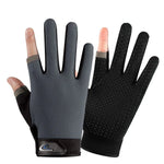 1 paire de gants de pêche QX0008 d'extérieur, anti-soleil, antidérapants, à deux doigts exposés, taille unique
