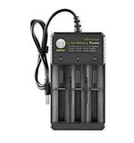 Chargeur USB BMAX 18650 3 Emplacements 3,7/4,2V Indépendant pour Batterie Lithium, 3 Emplacements USB (Noir)
