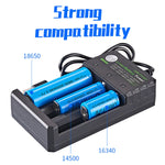 Chargeur USB BMAX 18650 3 Emplacements 3,7/4,2V Indépendant pour Batterie Lithium, 3 Emplacements USB (Noir)