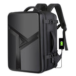 Sac à dos rigide étanche extensible grande capacité avec trou de charge USB, 161 gris clair, 161 noir, 161 gris foncé, 162 noir, 162 gris profond, 162 gris clair