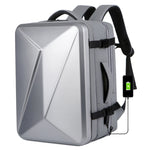 Sac à dos rigide étanche extensible grande capacité avec trou de charge USB, 161 gris clair, 161 noir, 161 gris foncé, 162 noir, 162 gris profond, 162 gris clair
