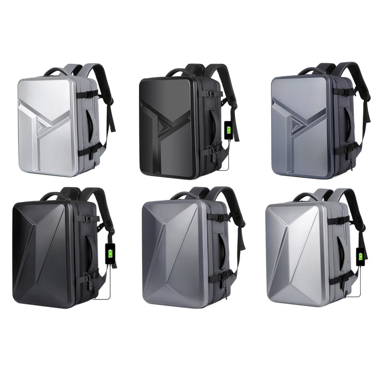 Sac à dos rigide étanche extensible grande capacité avec trou de charge USB, 161 gris clair, 161 noir, 161 gris foncé, 162 noir, 162 gris profond, 162 gris clair